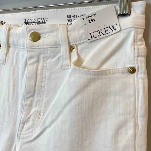 J.Crew Bootcut Jean 2003 Super Stretch Denim Vacation Date Trip CH692 White 25T - Picture 1 of 16